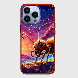 Чехол для iPhone 13 Pro Муравей в космосе, цвет: 3D-красный
