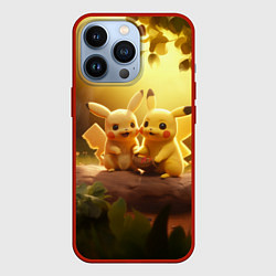 Чехол для iPhone 13 Pro Милые покемоны, цвет: 3D-красный