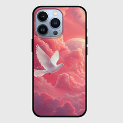 Чехол для iPhone 13 Pro Белый голубь в небесах, цвет: 3D-черный