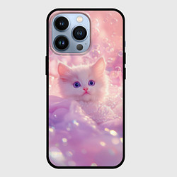 Чехол для iPhone 13 Pro Котенок в пузырях, цвет: 3D-черный