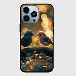 Чехол для iPhone 13 Pro Влюбленные птички, цвет: 3D-черный