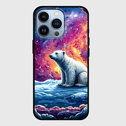 Чехол для iPhone 13 Pro Белый медведь и звездное небо, цвет: 3D-черный