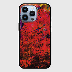 Чехол для iPhone 13 Pro Абстракция - dark red grunge, цвет: 3D-черный