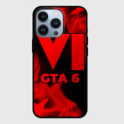 Чехол для iPhone 13 Pro GTA 6 - red gradient, цвет: 3D-черный