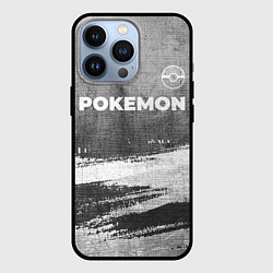 Чехол для iPhone 13 Pro Pokemon - grey gradient посередине, цвет: 3D-черный