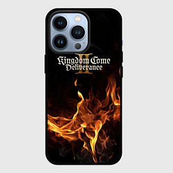 Чехол для iPhone 13 Pro Kingdom Come Deliverance 2 лого и огонь, цвет: 3D-черный