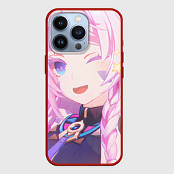 Чехол для iPhone 13 Pro Genshin Impact Ситлали подмигивает, цвет: 3D-красный