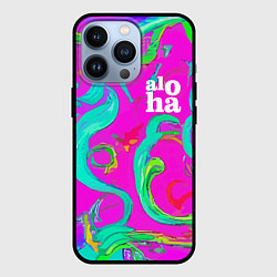 Чехол для iPhone 13 Pro Abstract floral pattern - aloha, цвет: 3D-черный