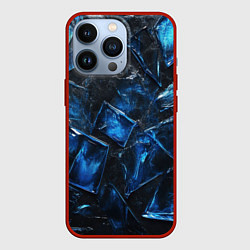 Чехол для iPhone 13 Pro Синие ледяные блоки, цвет: 3D-красный