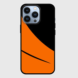 Чехол для iPhone 13 Pro Чёрно-оранжевый двуцветный, цвет: 3D-черный