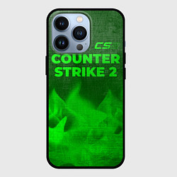 Чехол для iPhone 13 Pro Counter Strike 2 - green gradient посередине, цвет: 3D-черный