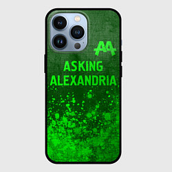 Чехол для iPhone 13 Pro Asking Alexandria - green gradient посередине, цвет: 3D-черный