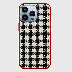 Чехол для iPhone 13 Pro Черно белая гусиная лапка, цвет: 3D-красный