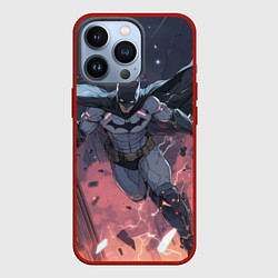 Чехол для iPhone 13 Pro Полет Бэтмена, цвет: 3D-красный