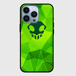 Чехол для iPhone 13 Pro Bleach green poly, цвет: 3D-черный