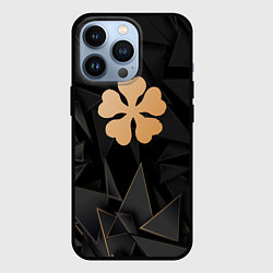 Чехол для iPhone 13 Pro Black Clover golden poly, цвет: 3D-черный