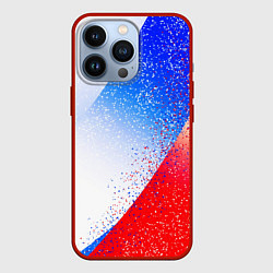 Чехол для iPhone 13 Pro Цвета флага России абстрактный, цвет: 3D-красный