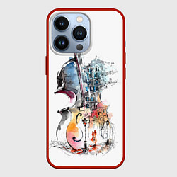 Чехол для iPhone 13 Pro Скрипка, цвет: 3D-красный