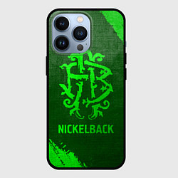 Чехол для iPhone 13 Pro Nickelback - green gradient, цвет: 3D-черный