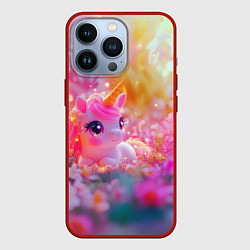Чехол для iPhone 13 Pro Маленькая милая единорожка, цвет: 3D-красный