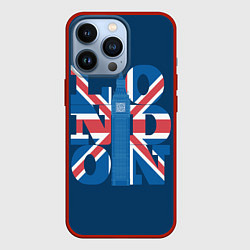 Чехол для iPhone 13 Pro Лондон - флаг Великобритании, цвет: 3D-красный