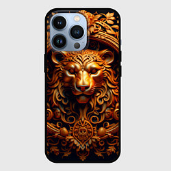 Чехол для iPhone 13 Pro Лев узор, цвет: 3D-черный