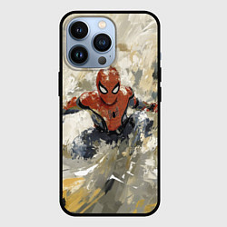 Чехол для iPhone 13 Pro Человек - паук маслом, цвет: 3D-черный