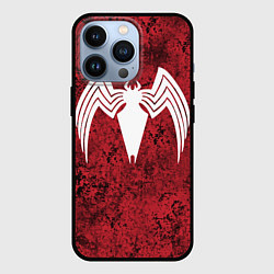 Чехол для iPhone 13 Pro Знак венома на красном, цвет: 3D-черный