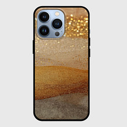 Чехол для iPhone 13 Pro Бежевые блестяшки текстура, цвет: 3D-черный