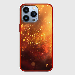 Чехол для iPhone 13 Pro Золотая блестящая текстура, цвет: 3D-красный