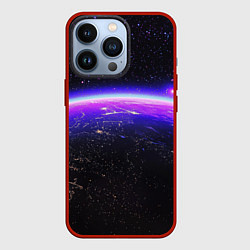 Чехол для iPhone 13 Pro Планета и неоновое свечение, цвет: 3D-красный