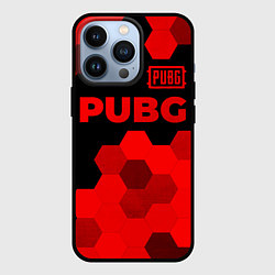 Чехол для iPhone 13 Pro PUBG - red gradient посередине, цвет: 3D-черный