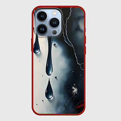 Чехол для iPhone 13 Pro Сюрреалистичная абстракция с каплями, цвет: 3D-красный