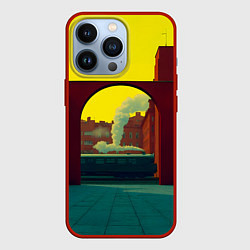 Чехол для iPhone 13 Pro Арт с поездом, цвет: 3D-красный