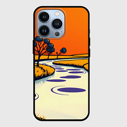 Чехол для iPhone 13 Pro Арт с фантастическим пейзажем, цвет: 3D-черный