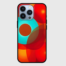 Чехол для iPhone 13 Pro Оптическая абстракция с кругами, цвет: 3D-черный