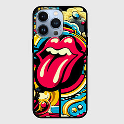 Чехол для iPhone 13 Pro Rolling Stones logo - pop art pattern, цвет: 3D-черный