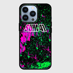 Чехол для iPhone 13 Pro Sum 41 неоновые краски, цвет: 3D-черный