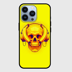 Чехол для iPhone 13 Pro Yellow bananas skull - cyberpunk, цвет: 3D-черный