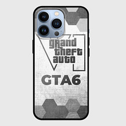 Чехол для iPhone 13 Pro GTA6 - white gradient, цвет: 3D-черный