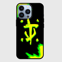 Чехол для iPhone 13 Pro Doom огненное лого краски, цвет: 3D-черный