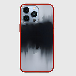 Чехол для iPhone 13 Pro Разводы черной краски, цвет: 3D-красный