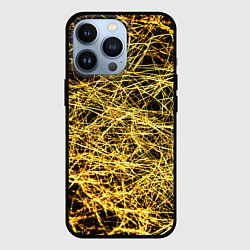Чехол для iPhone 13 Pro Золотое плетение на черном, цвет: 3D-черный