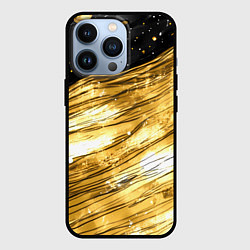 Чехол для iPhone 13 Pro Золотой текстурный фон, цвет: 3D-черный