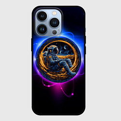 Чехол для iPhone 13 Pro Космонавт в луне, цвет: 3D-черный