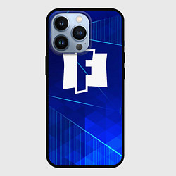 Чехол для iPhone 13 Pro Fortnite blue poly, цвет: 3D-черный