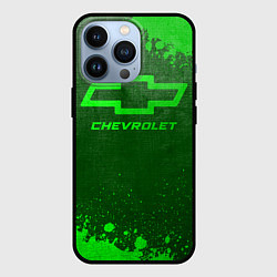 Чехол для iPhone 13 Pro Chevrolet - green gradient, цвет: 3D-черный