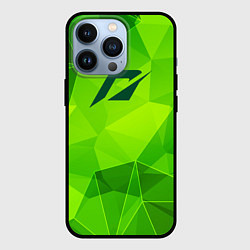Чехол для iPhone 13 Pro Need for Speed green poly, цвет: 3D-черный
