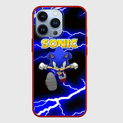 Чехол для iPhone 13 Pro Sonic storm electro, цвет: 3D-красный