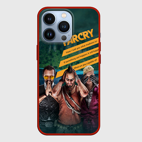 Чехол iPhone 13 Pro Far Cry villains / 3D-Красный – фото 1